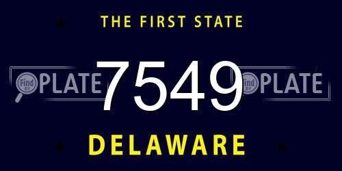 7549 Delaware License Plate