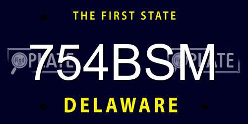 754BSM Delaware License Plate