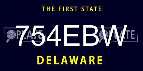 754EBW Delaware License Plate