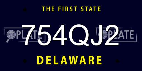 754QJ2 Delaware License Plate