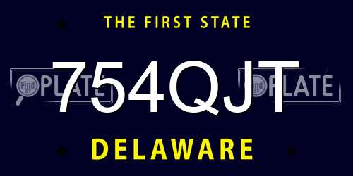 754QJT Delaware License Plate