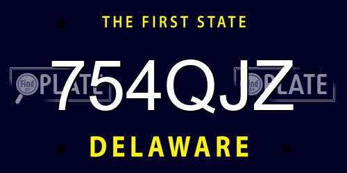 754QJZ Delaware License Plate