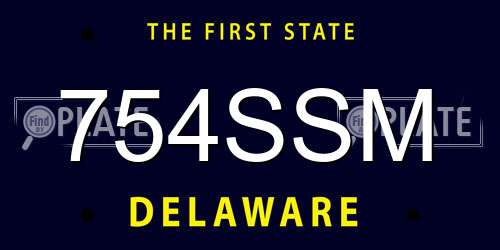 754SSM Delaware License Plate