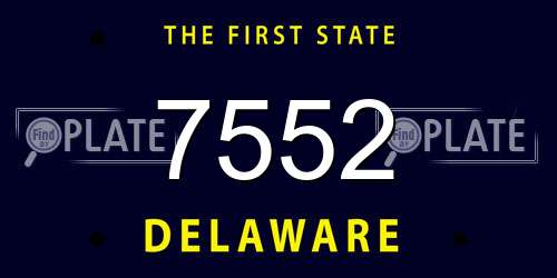 7552 Delaware License Plate