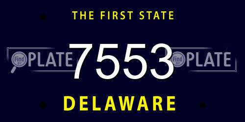 7553 Delaware License Plate