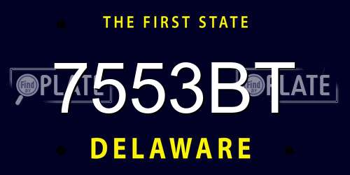 7553BT Delaware License Plate