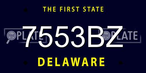 7553BZ Delaware License Plate