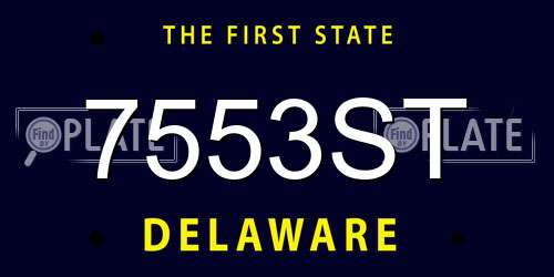 7553ST Delaware License Plate