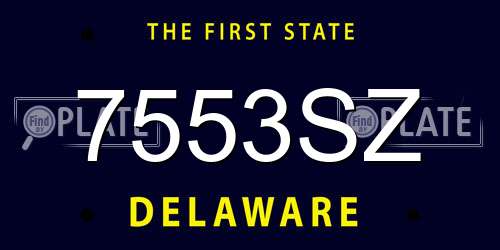 7553SZ Delaware License Plate