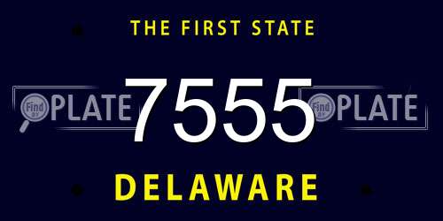 7555 Delaware License Plate
