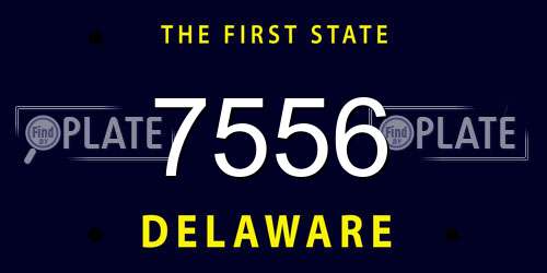 7556 Delaware License Plate