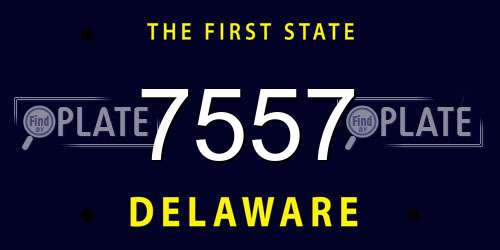 7557 Delaware License Plate