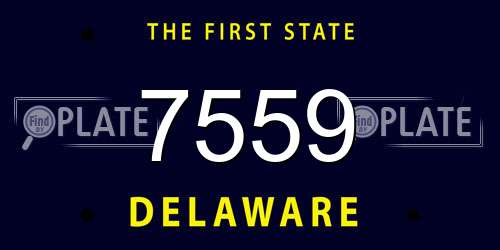 7559 Delaware License Plate