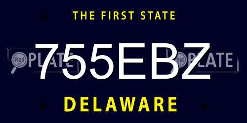 755EBZ Delaware License Plate