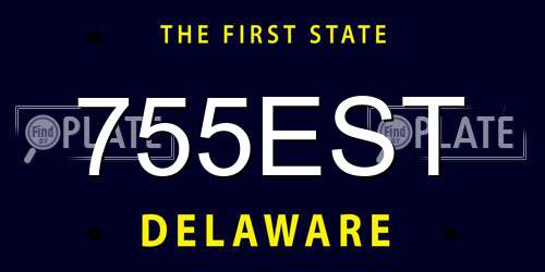755EST Delaware License Plate