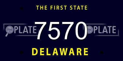 7570 Delaware License Plate