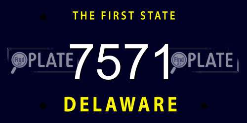 7571 Delaware License Plate