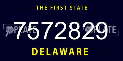 7572829 Delaware License Plate