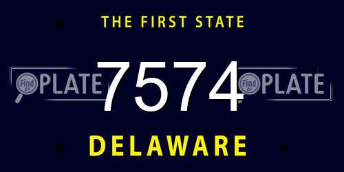 7574 Delaware License Plate