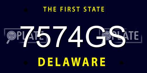 7574GS Delaware License Plate
