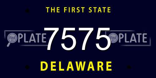 7575 Delaware License Plate