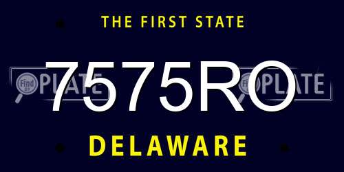 7575RO Delaware License Plate
