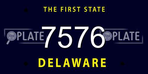 7576 Delaware License Plate
