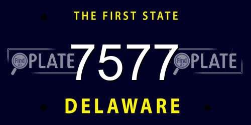 7577 Delaware License Plate