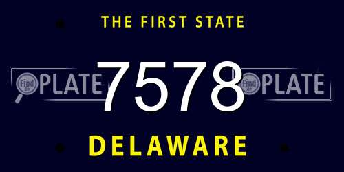 7578 Delaware License Plate