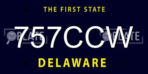 757CCW Delaware License Plate