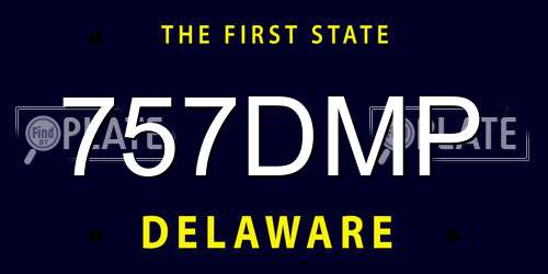 757DMP Delaware License Plate