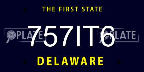 757IT6 Delaware License Plate