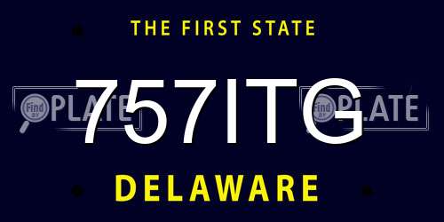 757ITG Delaware License Plate
