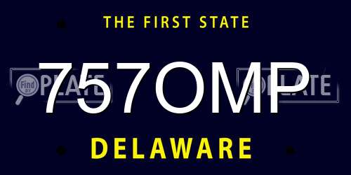 757OMP Delaware License Plate