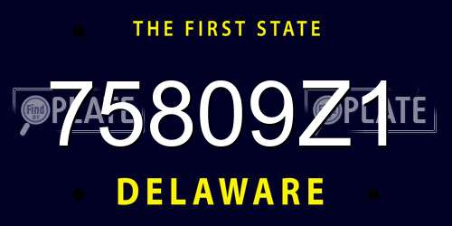75809Z1 Delaware License Plate