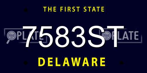 7583ST Delaware License Plate