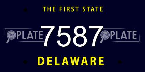 7587 Delaware License Plate