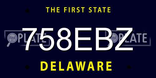 758EBZ Delaware License Plate