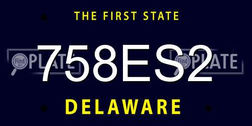 758ES2 Delaware License Plate