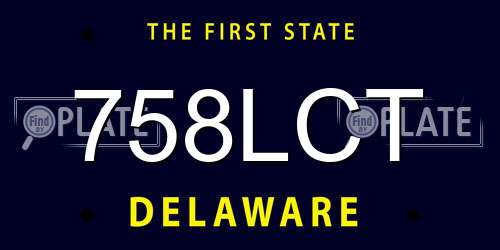 758LCT Delaware License Plate
