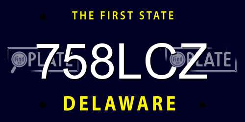 758LCZ Delaware License Plate