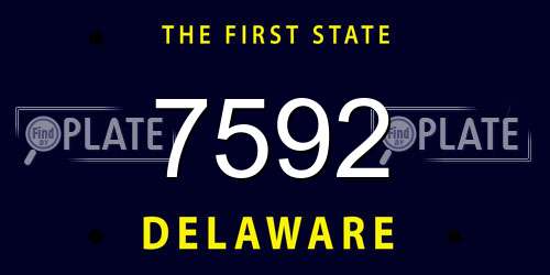 7592 Delaware License Plate
