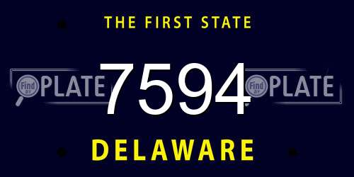 7594 Delaware License Plate