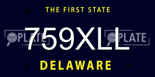 759XLL Delaware License Plate