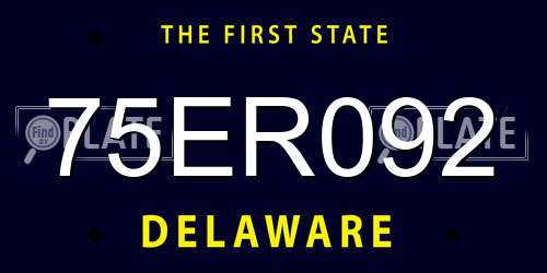 75ER092 Delaware License Plate