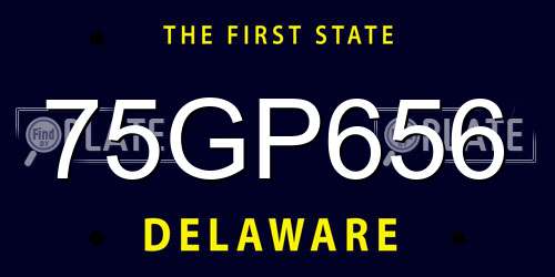75GP656 Delaware License Plate