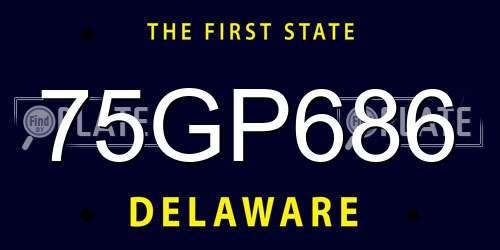 75GP686 Delaware License Plate