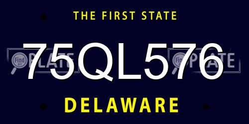 75QL576 Delaware License Plate