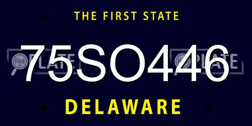 75SO446 Delaware License Plate
