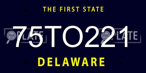 75TO221 Delaware License Plate
